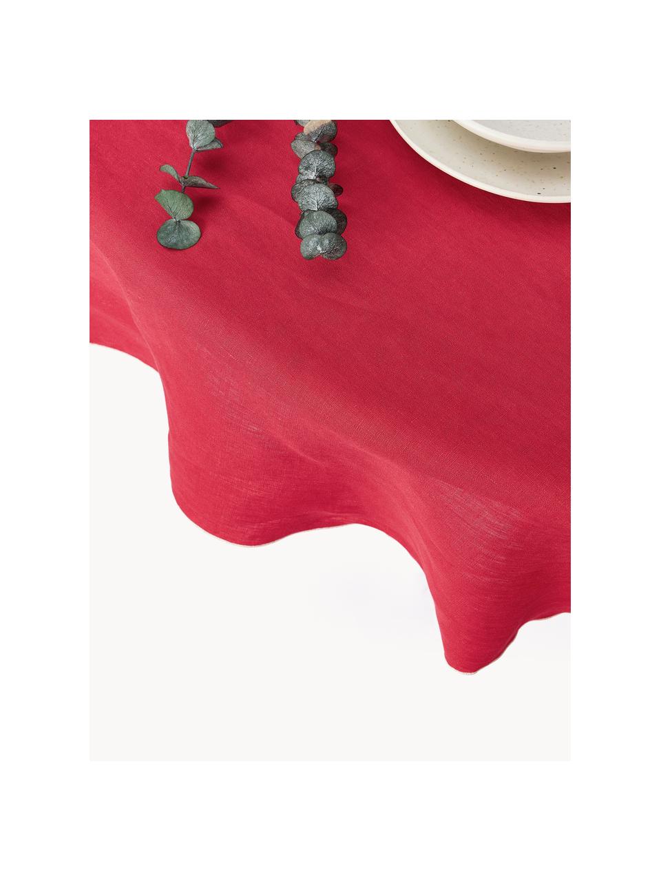 Runde Leinen-Tischdecke Kennedy mit Umkettelung, 100 % gewaschenes Leinen

Leinen ist eine Naturfaser, welche sich durch Atmungsaktivität, Strapazierfähigkeit und Weichheit auszeichnet.

Das in diesem Produkt verwendete Material ist schadstoffgeprüft und zertifiziert nach STANDARD 100 by OEKO-TEX®, 6760CIT, CITEVE., Rot, Weiß, 4-6 Personen (Ø 180 cm)