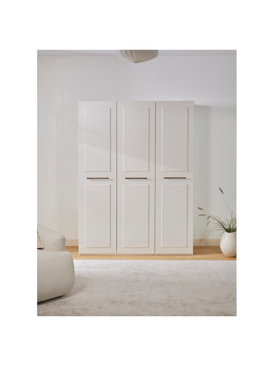 Modulaire draaideurkast Charlotte, 150 cm breed, diverse varianten, Frame: met melamine beklede spaa, Handvatten: messing Dit product is ge, Beige, Basis interieur, B 150 x H 200 cm