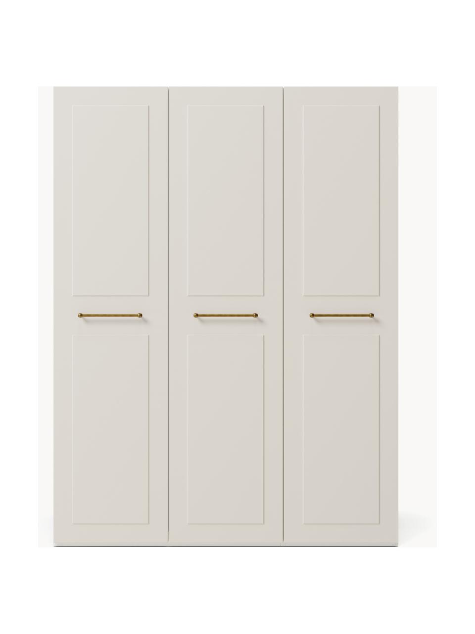 Modulaire draaideurkast Charlotte, 150 cm breed, diverse varianten, Frame: met melamine beklede spaa, Handvatten: messing Dit product is ge, Beige, Basis interieur, B 150 x H 200 cm