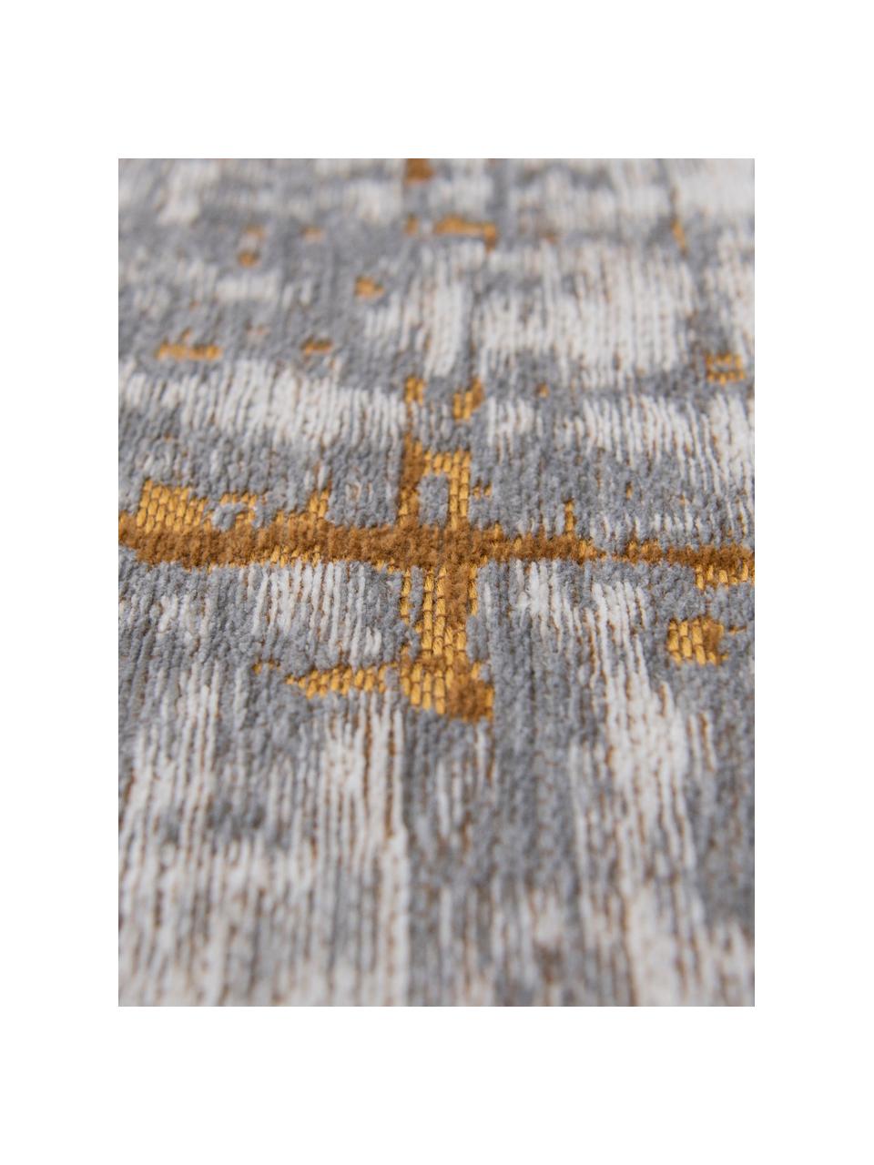 Design Niederflor-Teppich Griff, Flor: 85% Baumwolle, 15% hochgl, Ocker, Grautöne, B 170 x L 240 cm (Größe M)