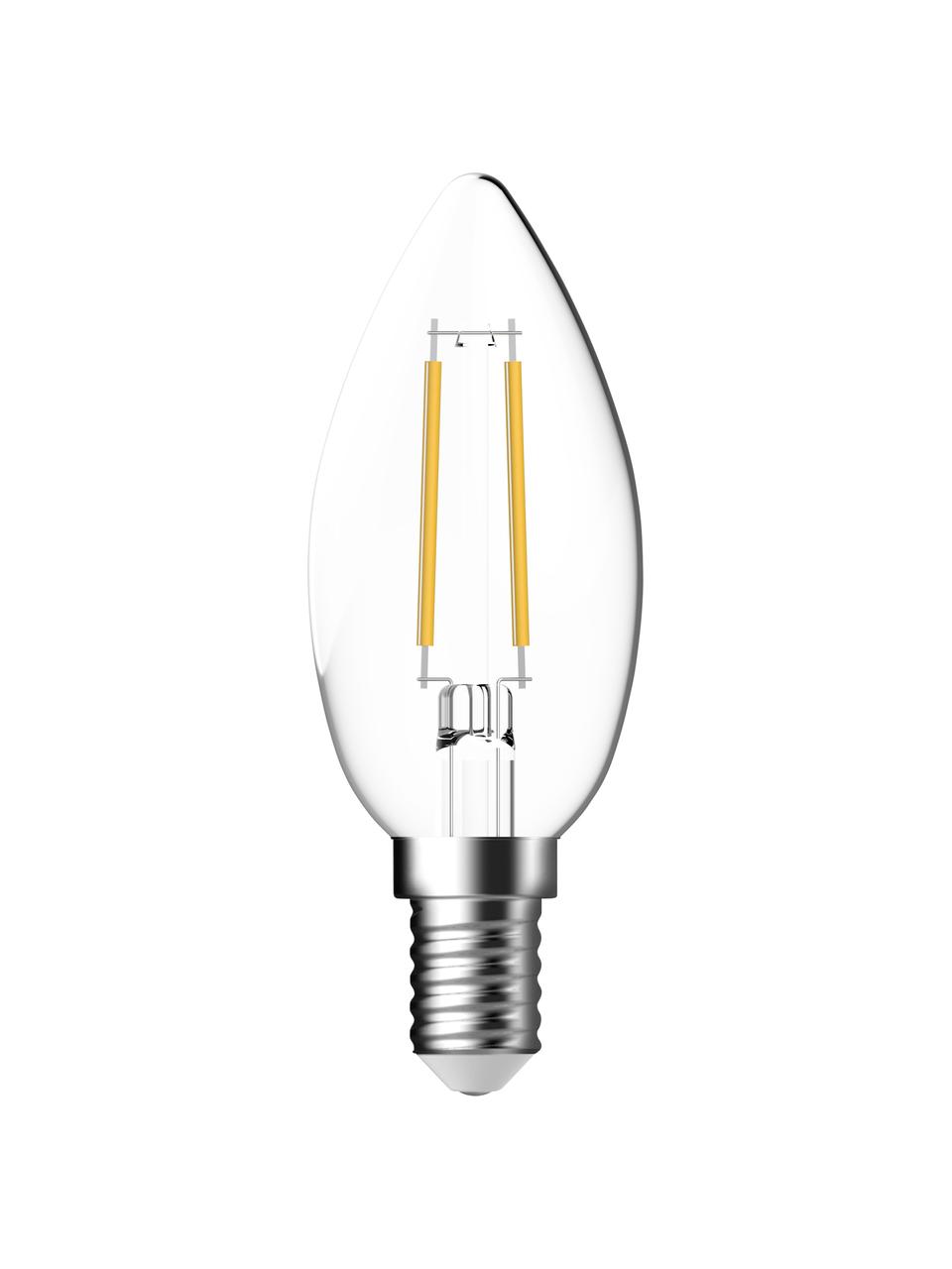 Lampadina E14, 250lm, bianco caldo, 2 pz, Lampadina: vetro, Base lampadina: alluminio, Trasparente, Ø 4 x Alt. 10 cm