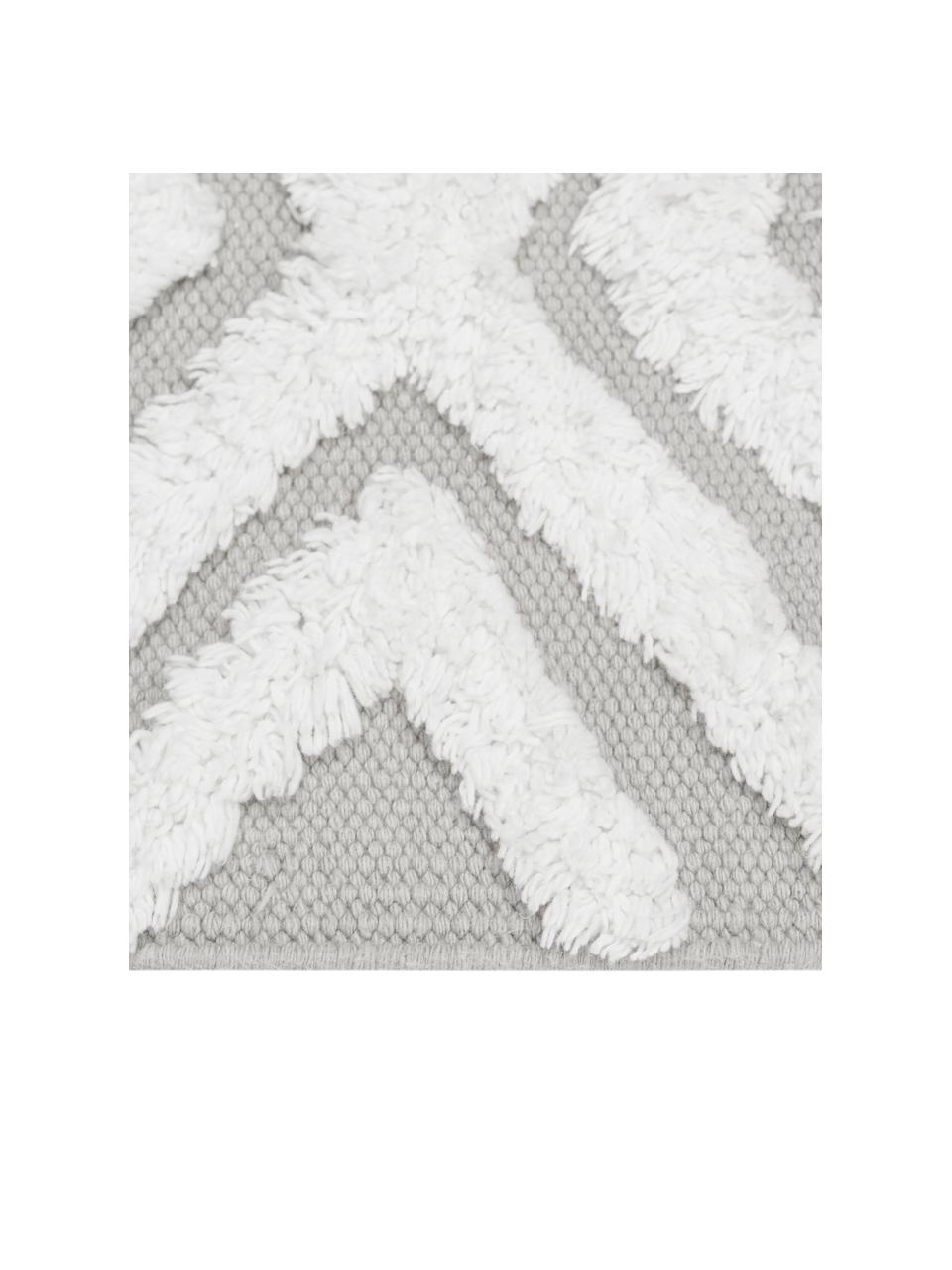 Ručne tkaný bavlnený behúň s reliéfnou štruktúrou Ziggy, 100 %  bavlna, Sivá, Š 80 x D 200 cm