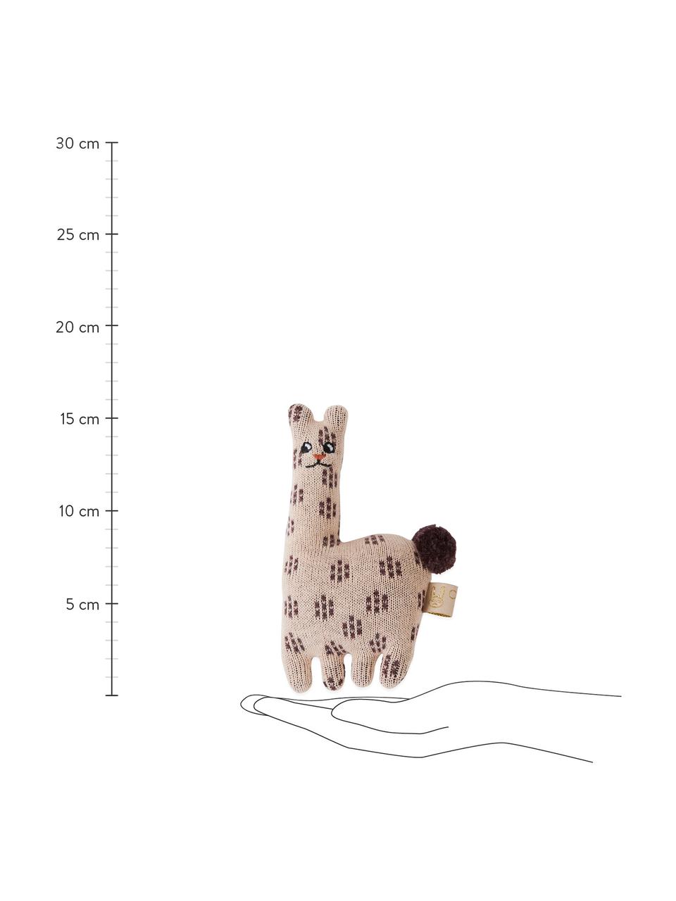 Hrkálka Lama, Bavlna, Bledoružová, hnedá, Š 10 x V 16 cm