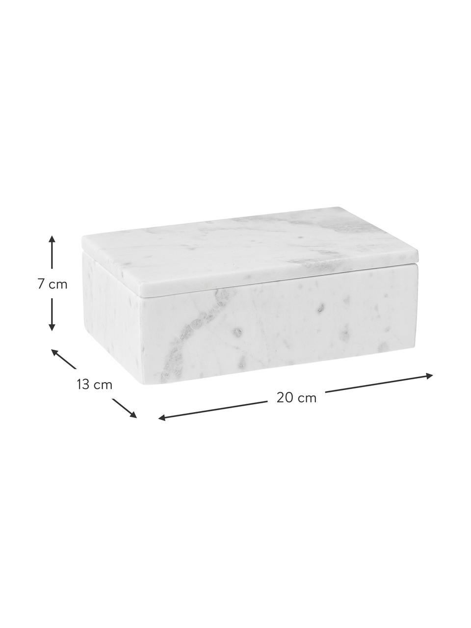Marmor-Schmuckkästchen Venice in Weiß, Marmor, Weißer Marmor, B 20 x H 7 cm