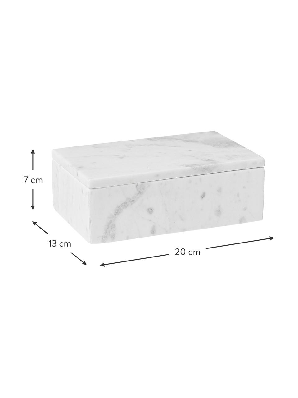 Mramorová šperkovnice Venice, Mramor, Bílá, mramorovaná, Š 20 cm, V 7 cm