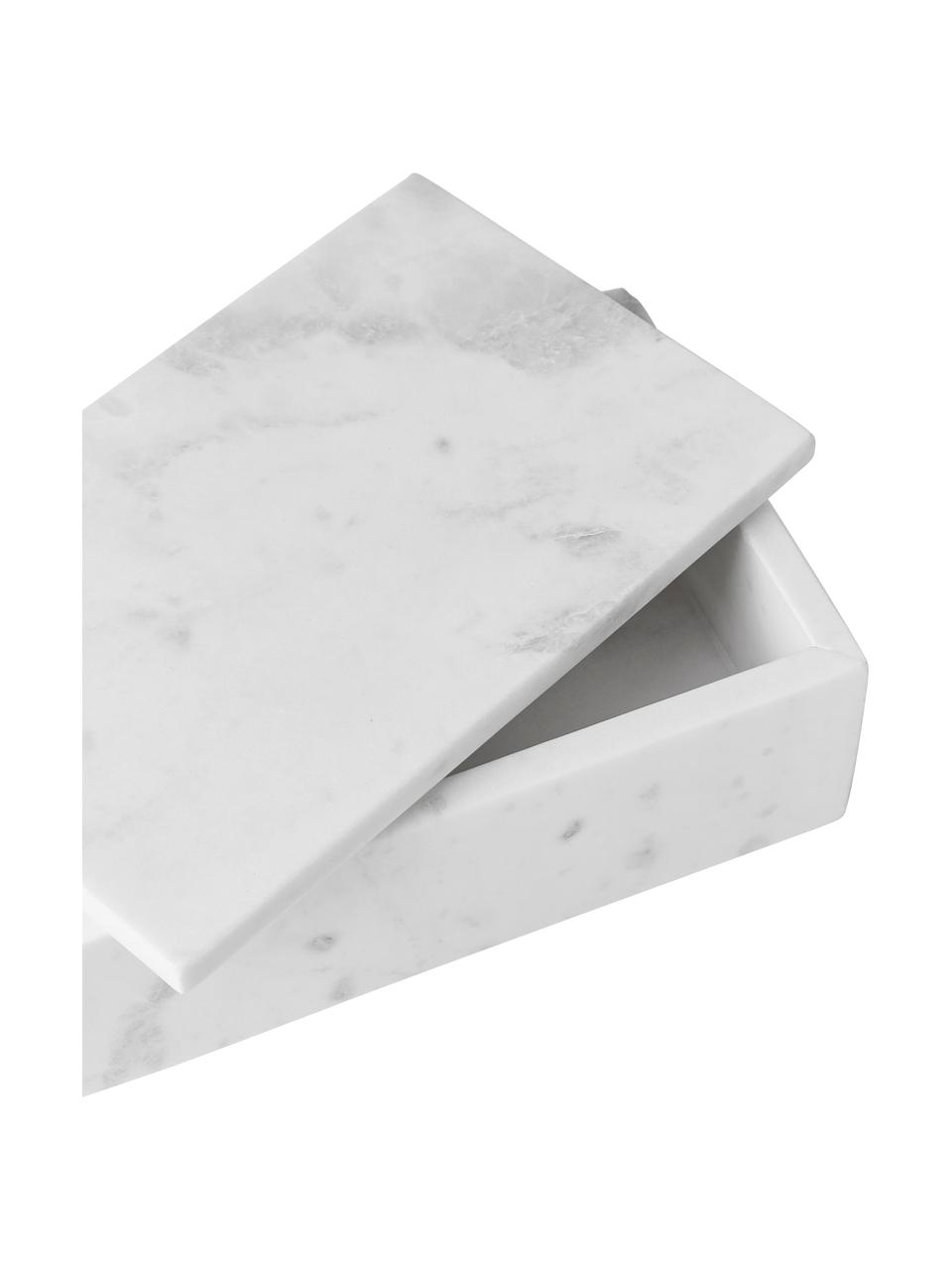 Marmor-Schmuckkästchen Venice in Weiß, Marmor, Weißer Marmor, B 20 x H 7 cm
