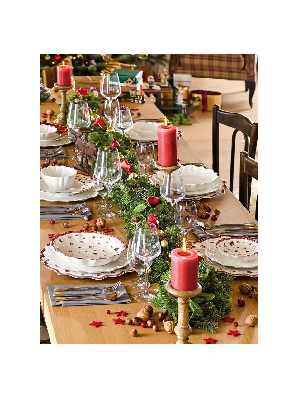 Saladier en porcelaine Delight, Ø 25 cm, Porcelaine Premium, Blanc, rouge, imprimé, Ø 25 x haut. 4 cm