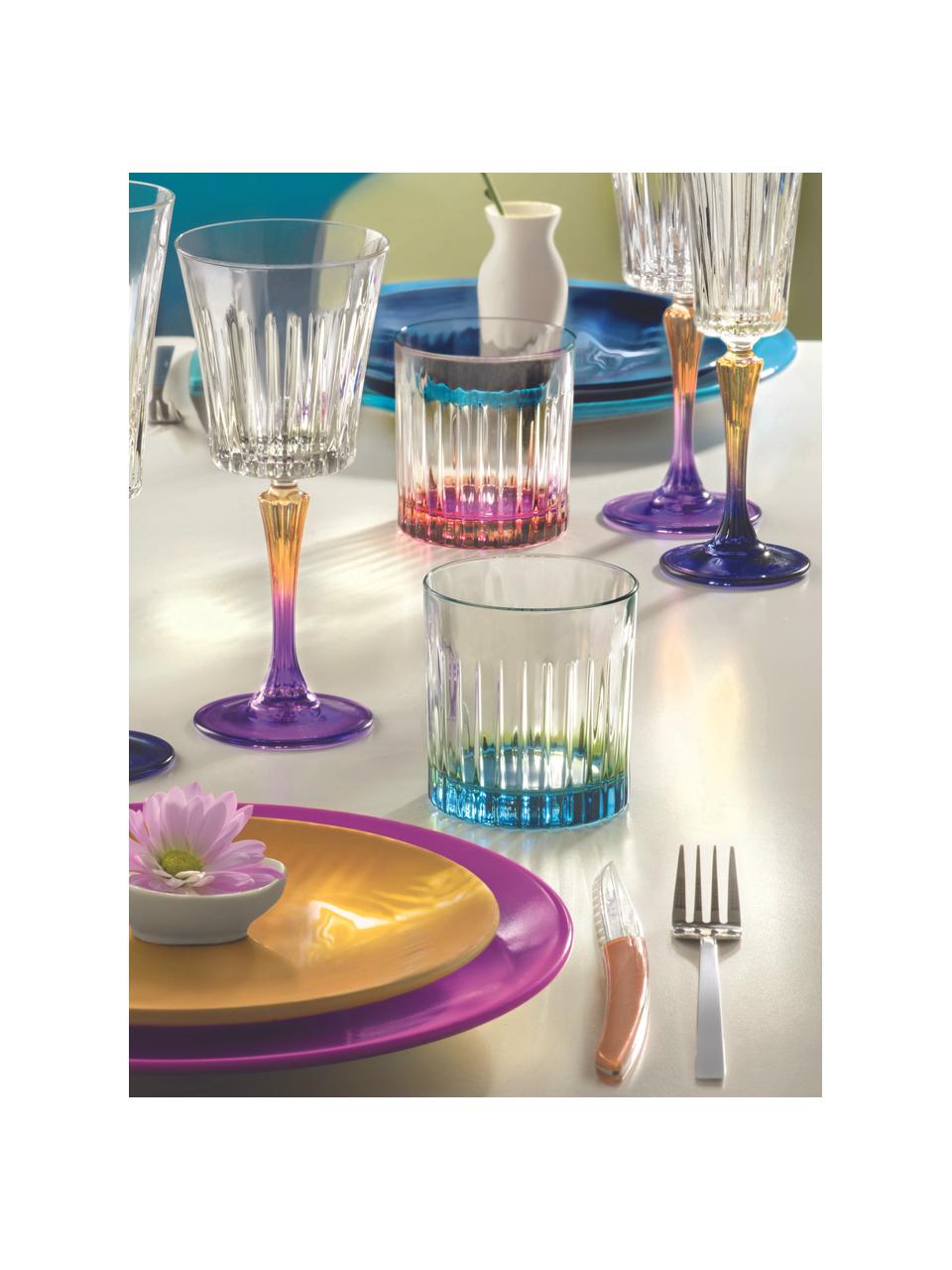 Verre à cocktail bicolore cristal Luxion® Gipsy, 6 pièces, Transparent, jaune-vert, turquoise