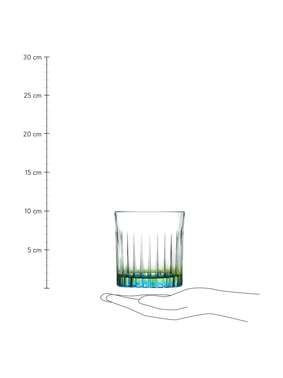 Bicchieri in cristallo Luxion Gipsy 6 pz, Cristallo Luxion, Trasparente, verde giallo, turchese, Ø 8 x Alt. 9 cm