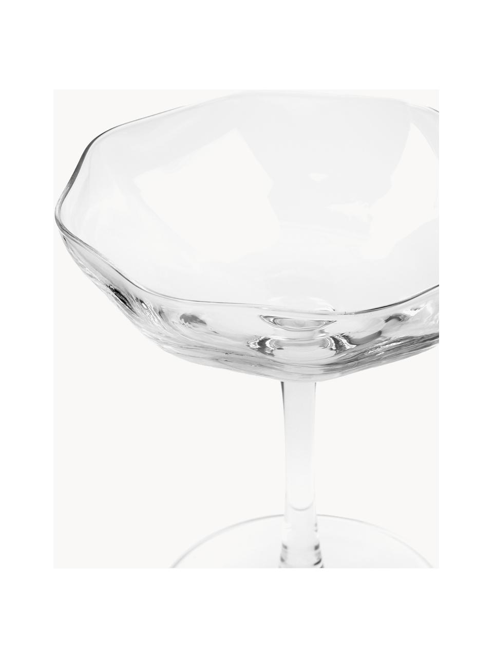 Mundgeblasene Champagnerschalen Limfjord, 4 Stück, Glas, mundgeblasen, Transparent, Ø 12 x H 13 cm, 175 ml