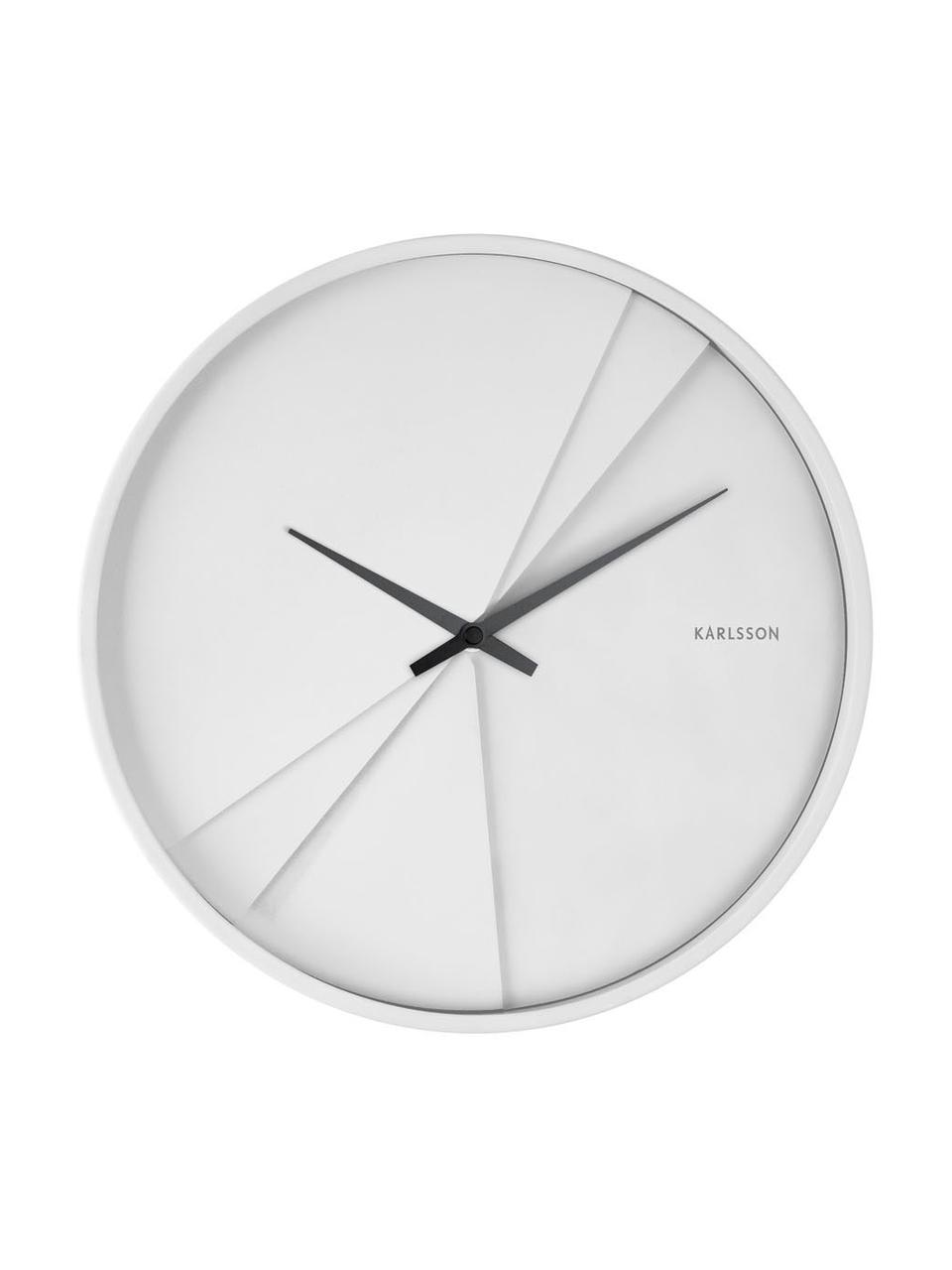 Reloj de pared Layerd Lines, Blanco, negro, Ø 30 cm