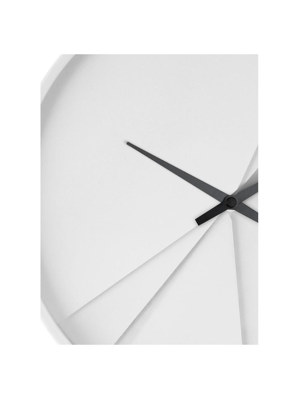 Horloge murale blanche Layered Lines, Blanc, noir, Ø 30 cm