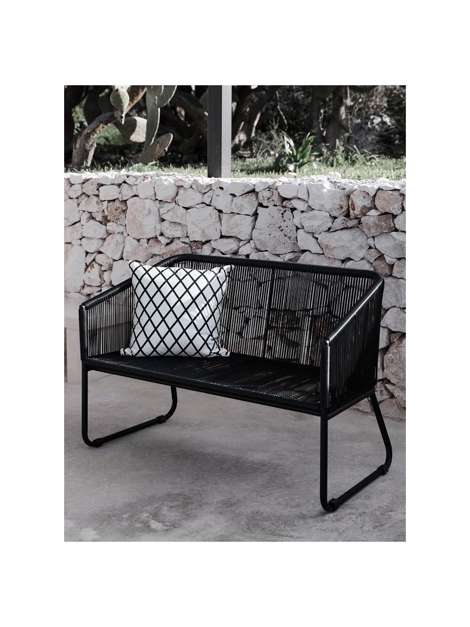 Banco para exterior de plástico Moa, Asiento: polietileno, Estructura: metal con pintura en polv, Negro, An 118 x F 64 cm