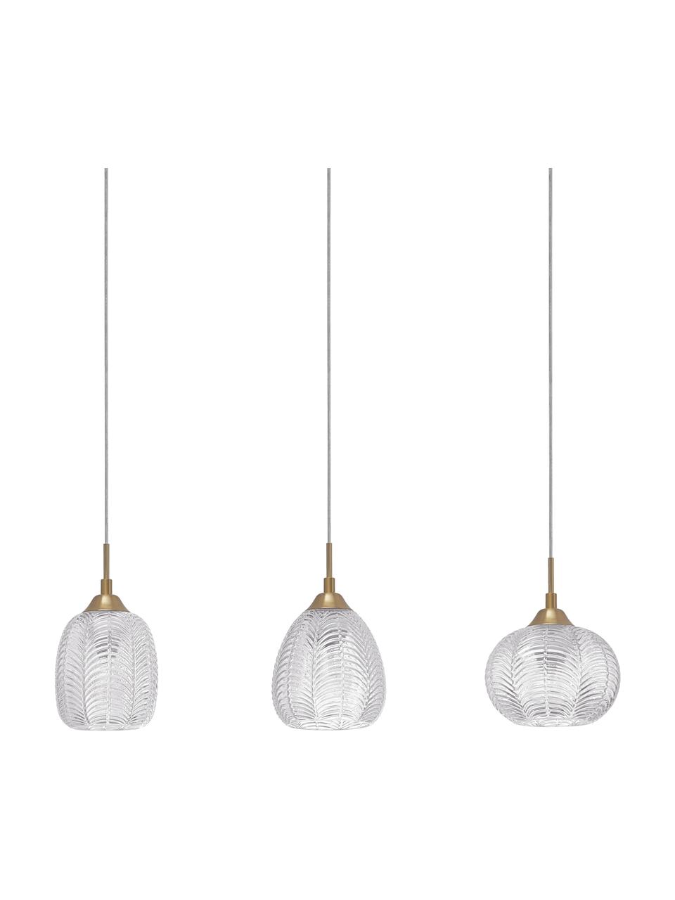 Lampa wisząca ze szkła satynowego Vario, Odcienie mosiądzu, S 76 x W 24 cm