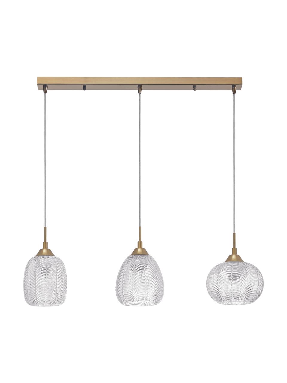 Lampa wisząca ze szkła satynowego Vario, Odcienie mosiądzu, S 76 x W 24 cm