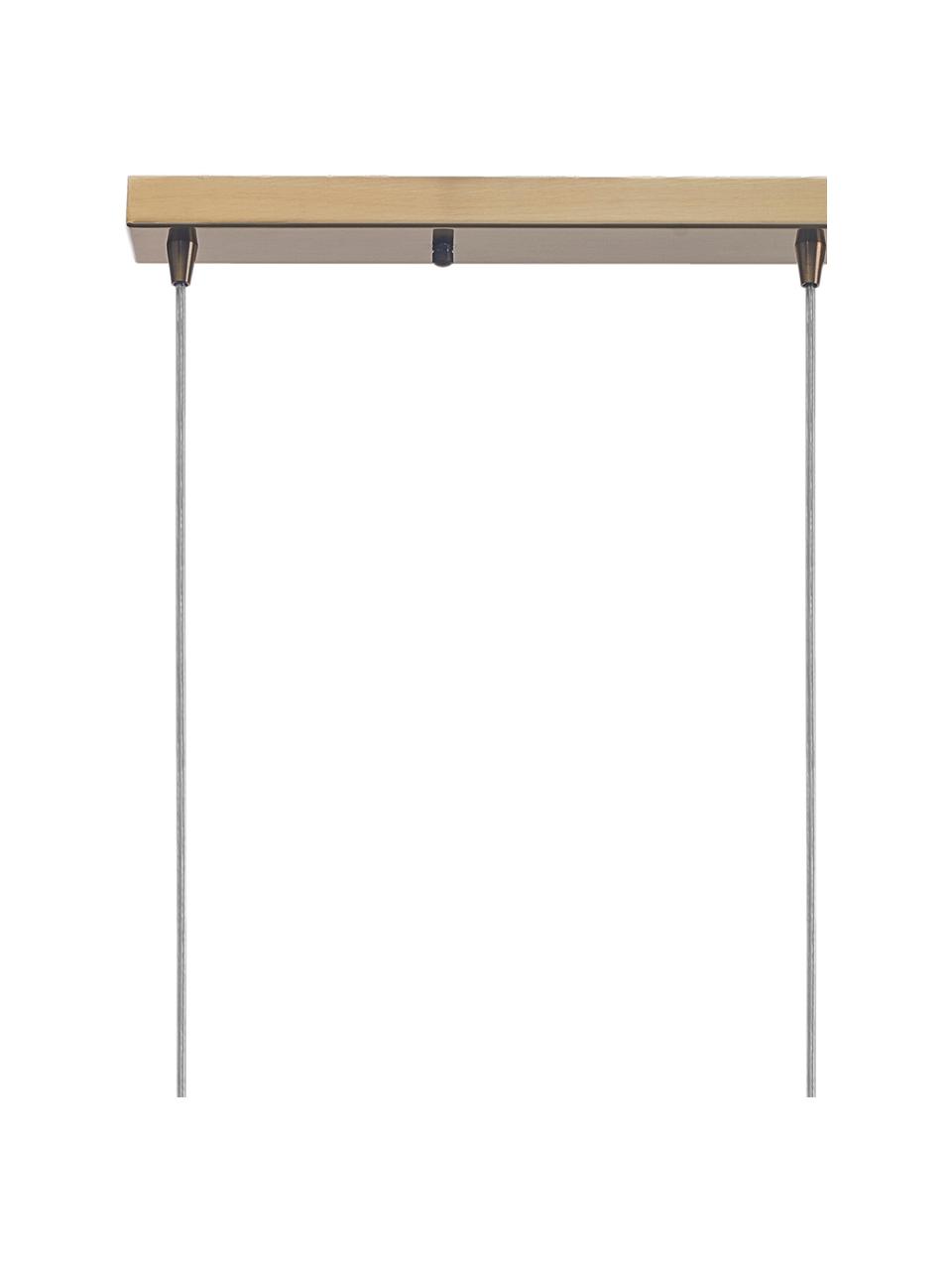 Pendelleuchte Vario aus satiniertem Glas, Lampenschirm: Glas, satiniert, Baldachin: Aluminium, beschichtet, Messingfarben, B 76 x H 24 cm