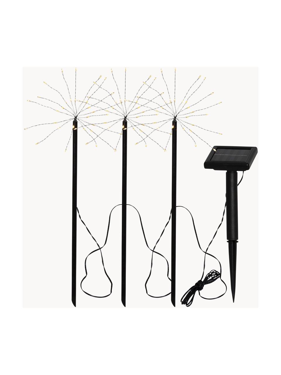 Solárna podlahová lampa Firework, Priehľadná, čierna, D 300 cm