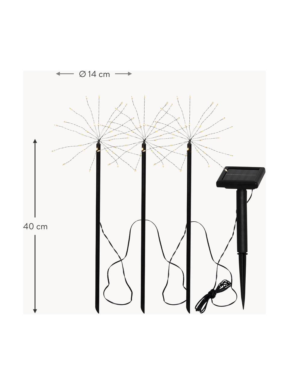 Luces de suelo solar Firework, Cable: plástico, Transparente, negro, L 300 cm