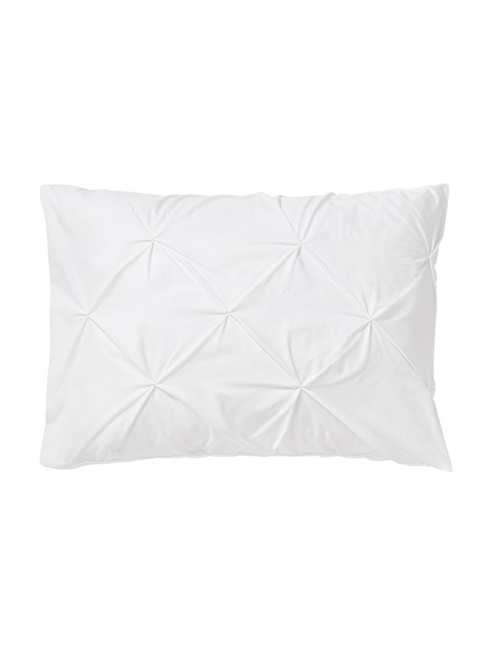 Housse de couette en percale de coton avec piquage façon origami Brody, Gris, larg. 50 x long. 70 cm