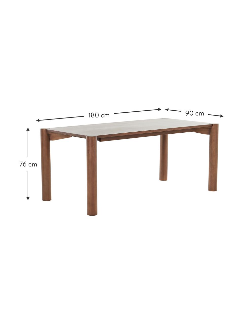 Jídelní stůl z borovicového dřeva Nyhamn, 180 x 90 cm, Borovicové dřevo, Tmavé borovicové dřevo, Š 180 cm, V 76 cm