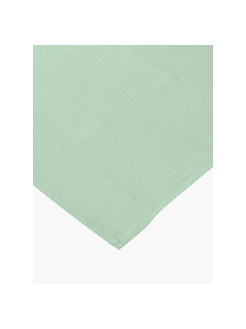 Drap plat en satin de coton Comfort, Vert sauge, 180 x 300 cm