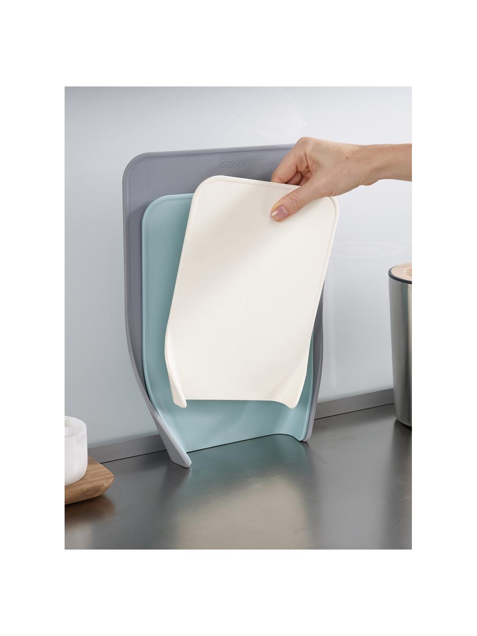 Planche à découper Nest Chop, 3 élém., Polypropylène, plastique thermoplastique, Gris, bleu, blanc crème, Lot de différentes tailles