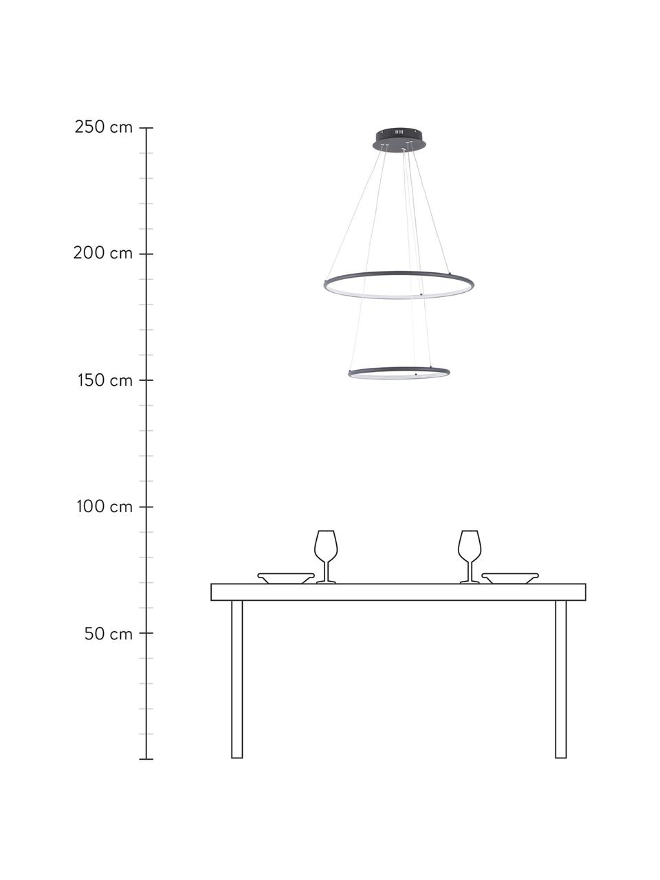 Velké zavěsné LED svítidlo Orion, Černá, Ø 60 cm
