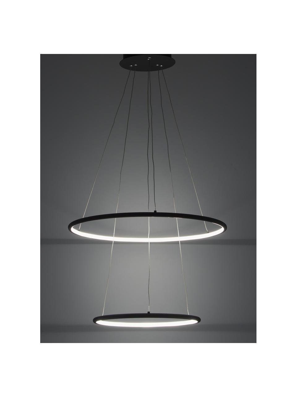 Grande suspension LED Orion, Noir, Ø 60 cm