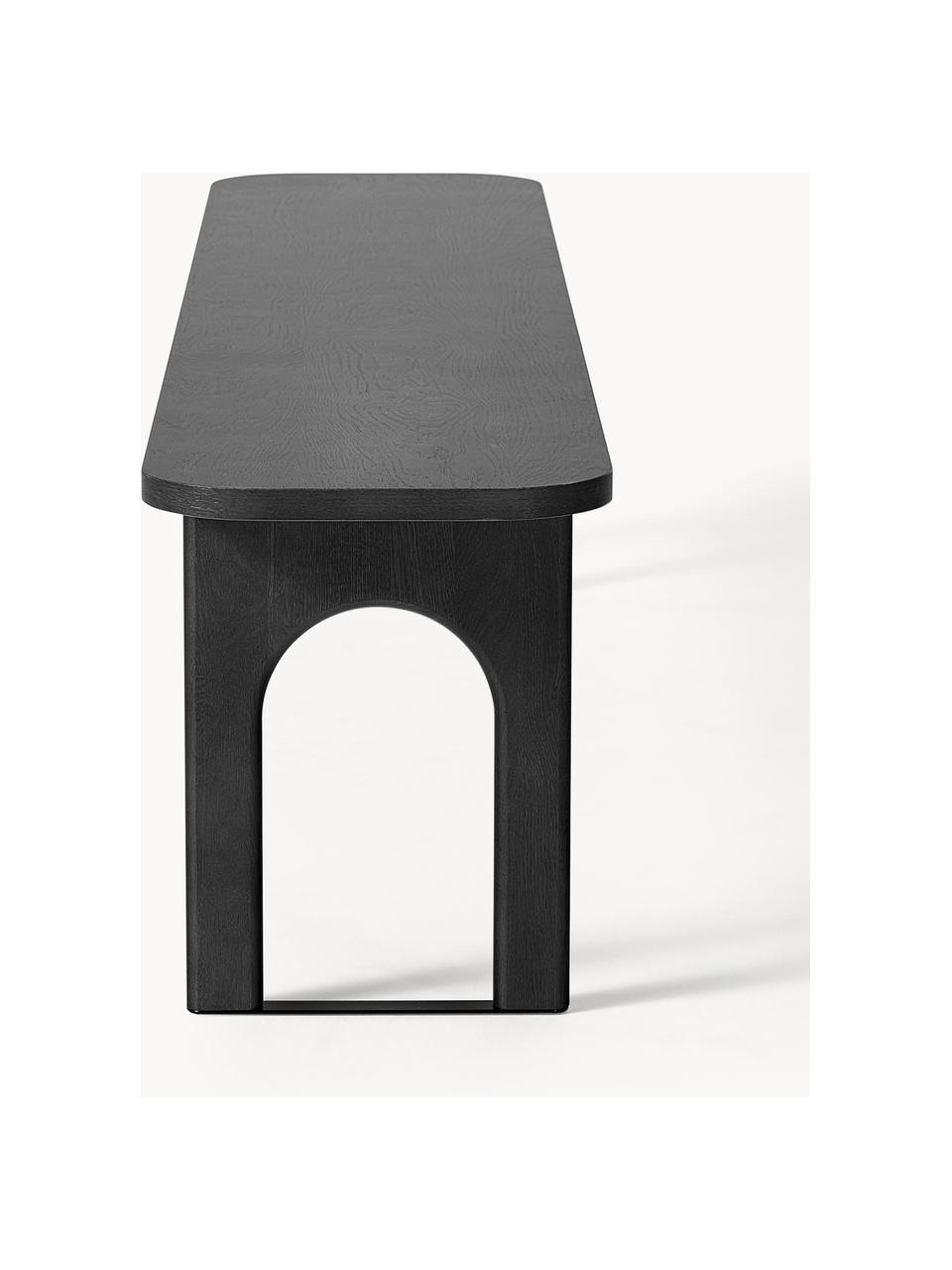 Holz-Sitzbank Apollo, verschiedene Grössen, Sitzfläche: Eichenholzfurnier, lackie, Beine: Eichenholz, lackiert Dies, Eichenholz, schwarz lackiert, B 180 x T 37 cm
