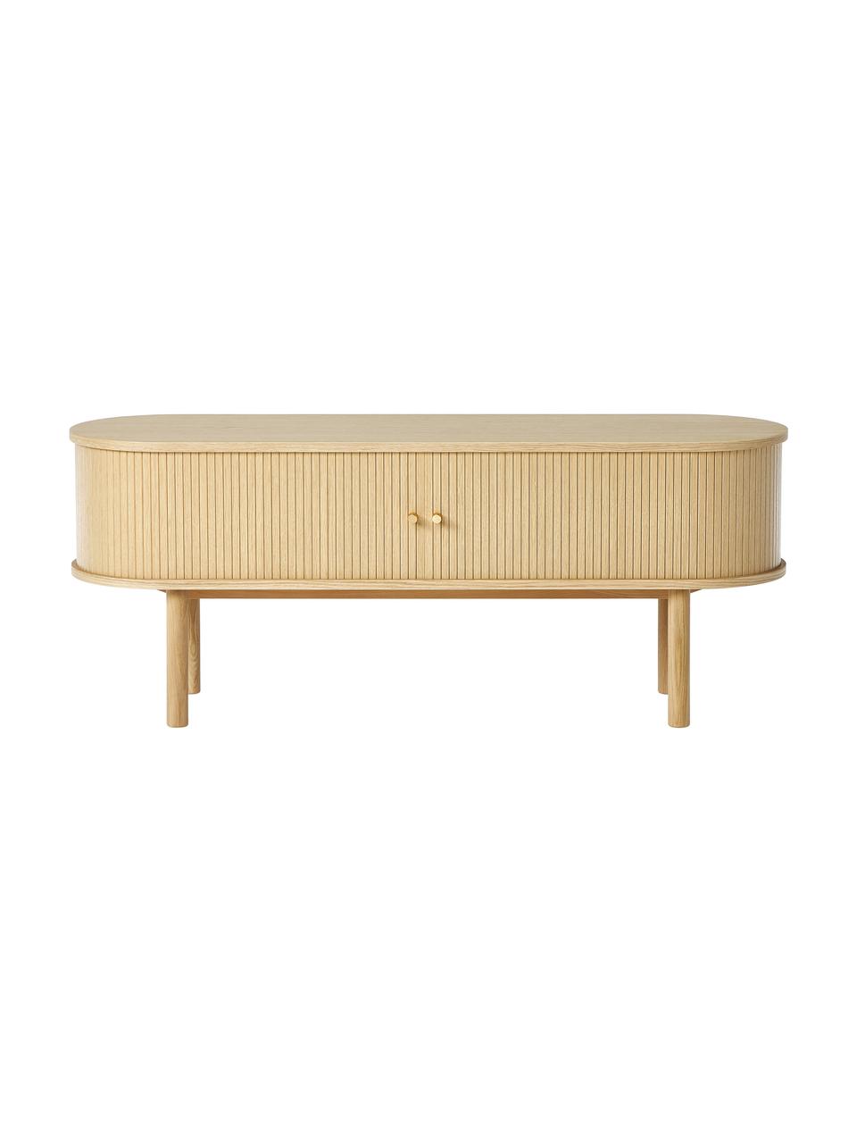 Skříňka s žebrováním Front, Světlé dřevo, Š 138 cm, V 55 cm