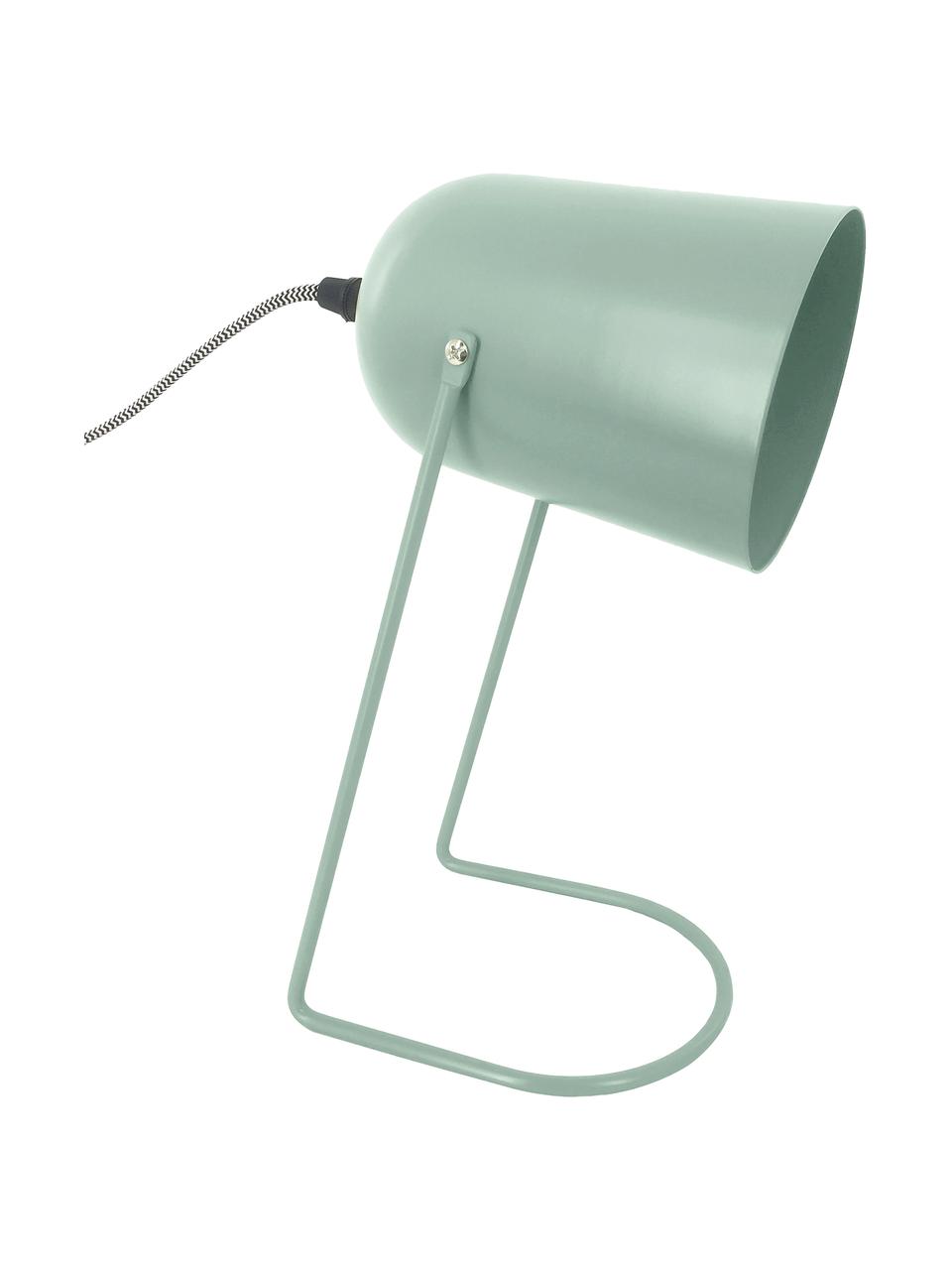 Lámpara de mesa Enchant, estilo retro, Pantalla: metal recubierto, Cable: cubierto en tela, Verde, Ø 18 x Al 30 cm