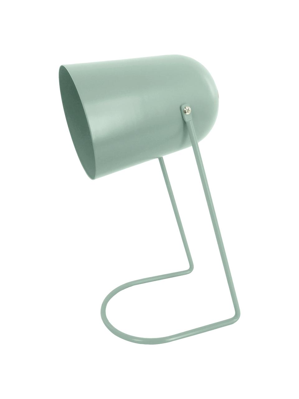 Lámpara de mesa pequeña Enchant, estilo retro, Pantalla: metal recubierto, Cable: cubierto en tela, Verde, Ø 18 x Al 30 cm