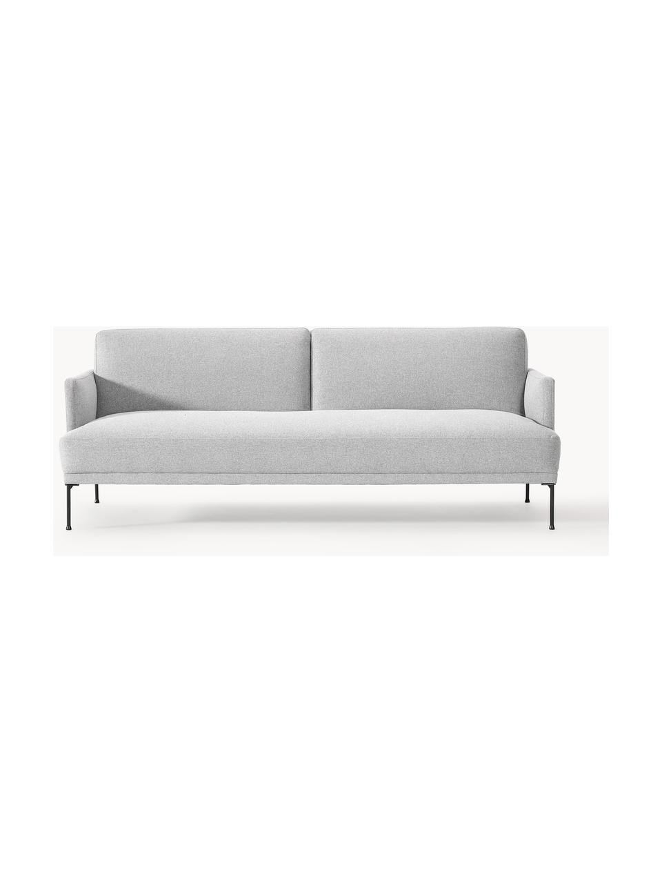 Schlafsofa Fluente (3-Sitzer), Bezug: 100% Polyester Der strapa, Gestell: Massives Kiefernholz, Füße: Metall, pulverbeschichtet, Webstoff Hellgrau, B 220 x T 88 cm