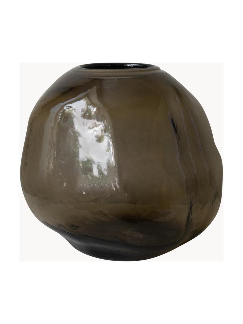 Glas-Vase Pebble, Ø 28 cm, Glas, Greige, semi-transparent, Ø 28 x H 28 cm