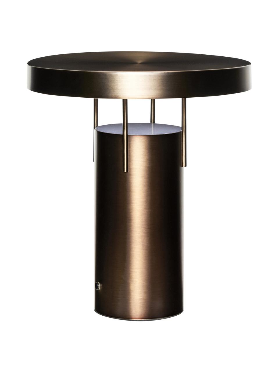 Lámpara de mesa para exterior LED regulable táctil Bring Me, Acero recubierto, Latón, Ø 25 x Al 28 cm