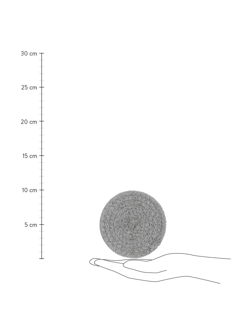 Okrągła podkładka z bawełny Vera, 4 szt., 100% bawełna, Szary, Ø 10 cm