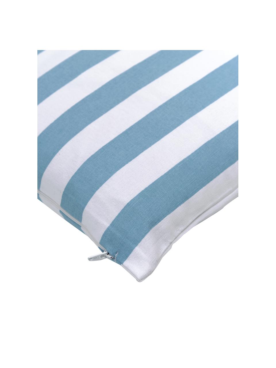 Gestreepte kussenhoes Timon in blauw/wit, 100% katoen, Blauw, wit, B 40 x L 40 cm