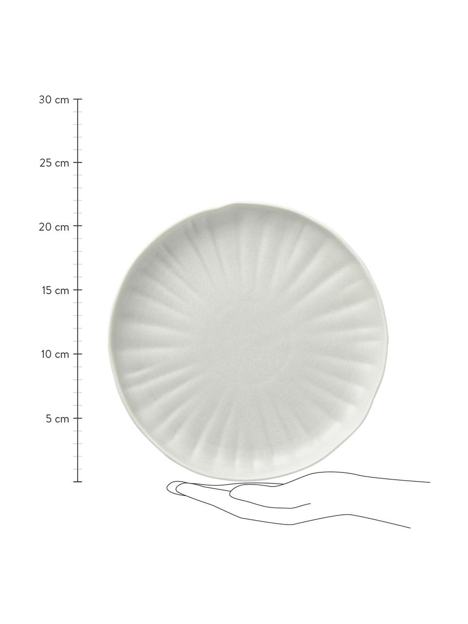 Assiettes à dessert en porcelaine mate Sali, 4 pièces, Porcelaine, Gris clair, Ø 22 x haut. 3 cm
