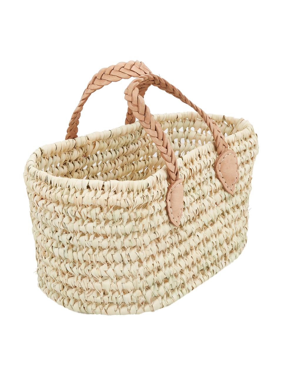 Cesta de compras Lea, Asa: cuero, Beige, An 40 x Al 20 cm