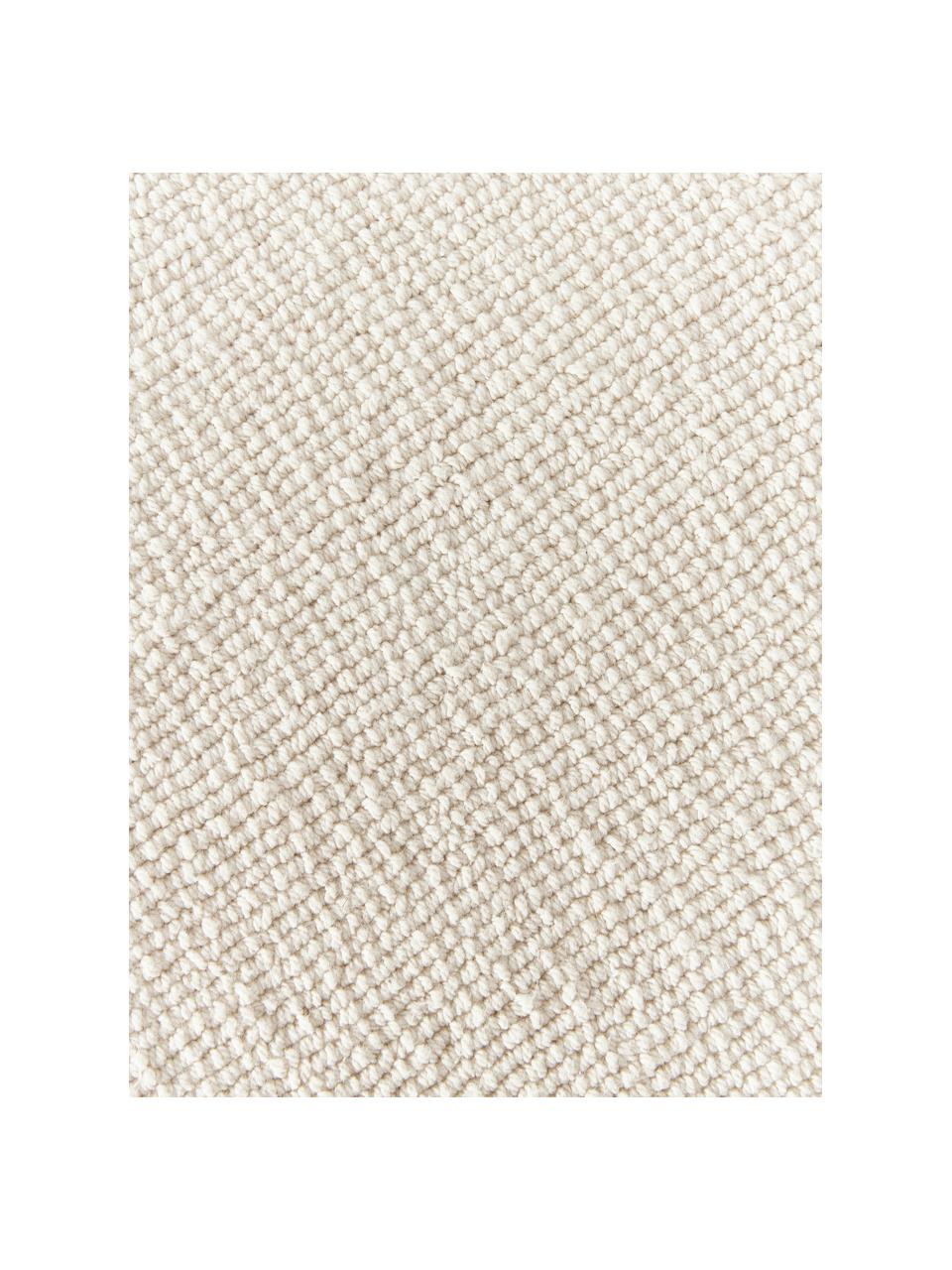 Tapis rond en coton tissé main Lora, Blanc cassé, Ø 120 cm (taille S)