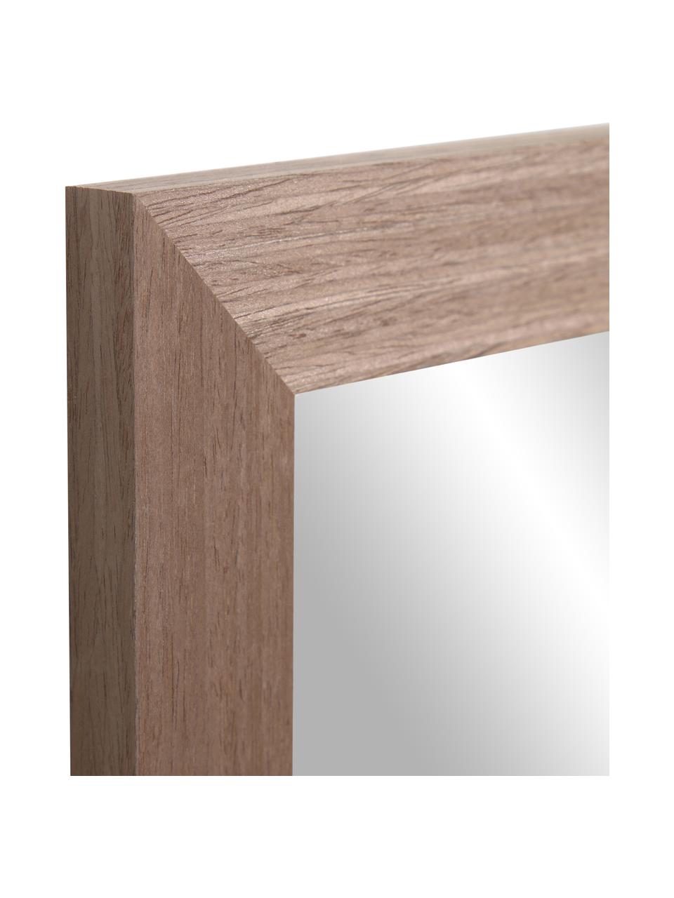 Specchio da parete con cornice in legno Wilany, Cornice: legno, Superficie dello specchio: lastra di vetro, Marrone scuro, Larg. 47 x Alt. 58 cm