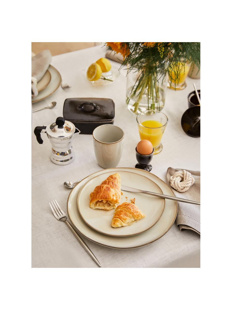 Tazas originales de gres Thalia, 2 uds., Gres, Beige, Ø 9 x Al 11 cm, 370 ml