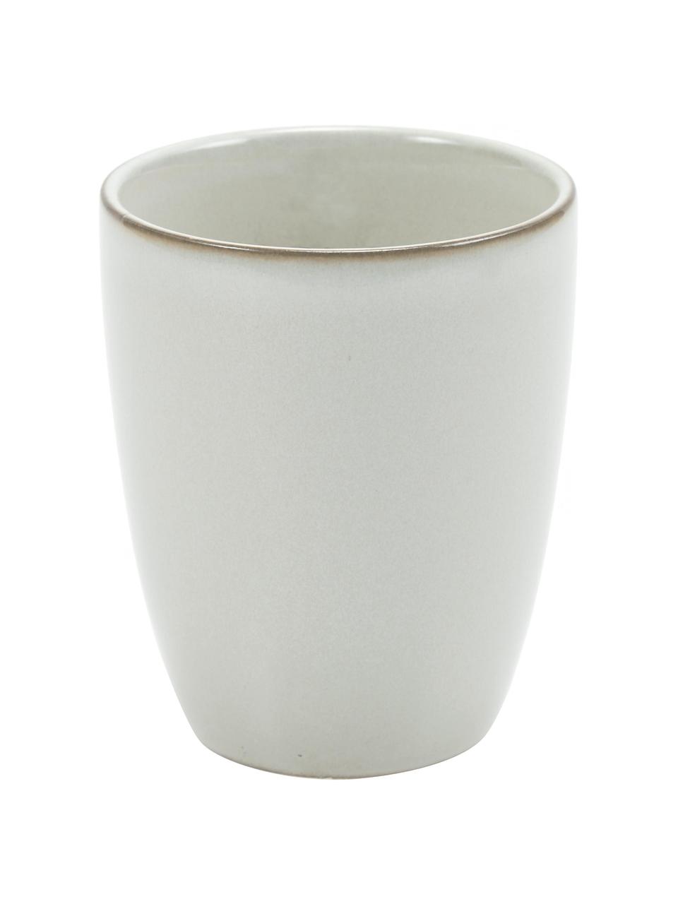 Tazas originales de gres Thalia, 2 uds., Gres, Beige, Ø 9 x Al 11 cm, 370 ml