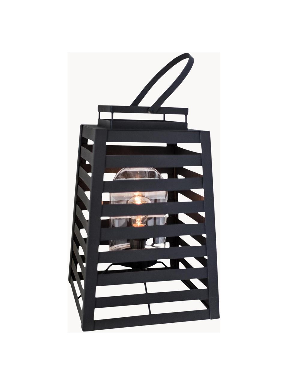 Vloerlamp Yankton met stekker, Lamp: gepoedercoat metaal, Diffuser: glas, Zwart, B 30 x H 60 cm