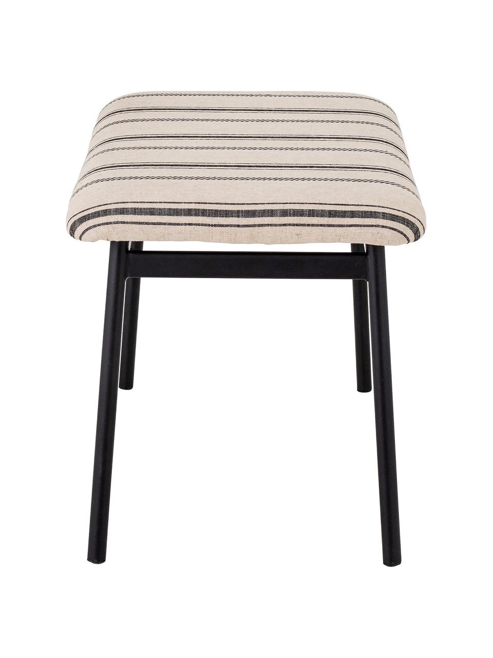 Banc rembourré noir / blanc Flavia, Noir, blanc, larg. 80 x haut. 40 cm