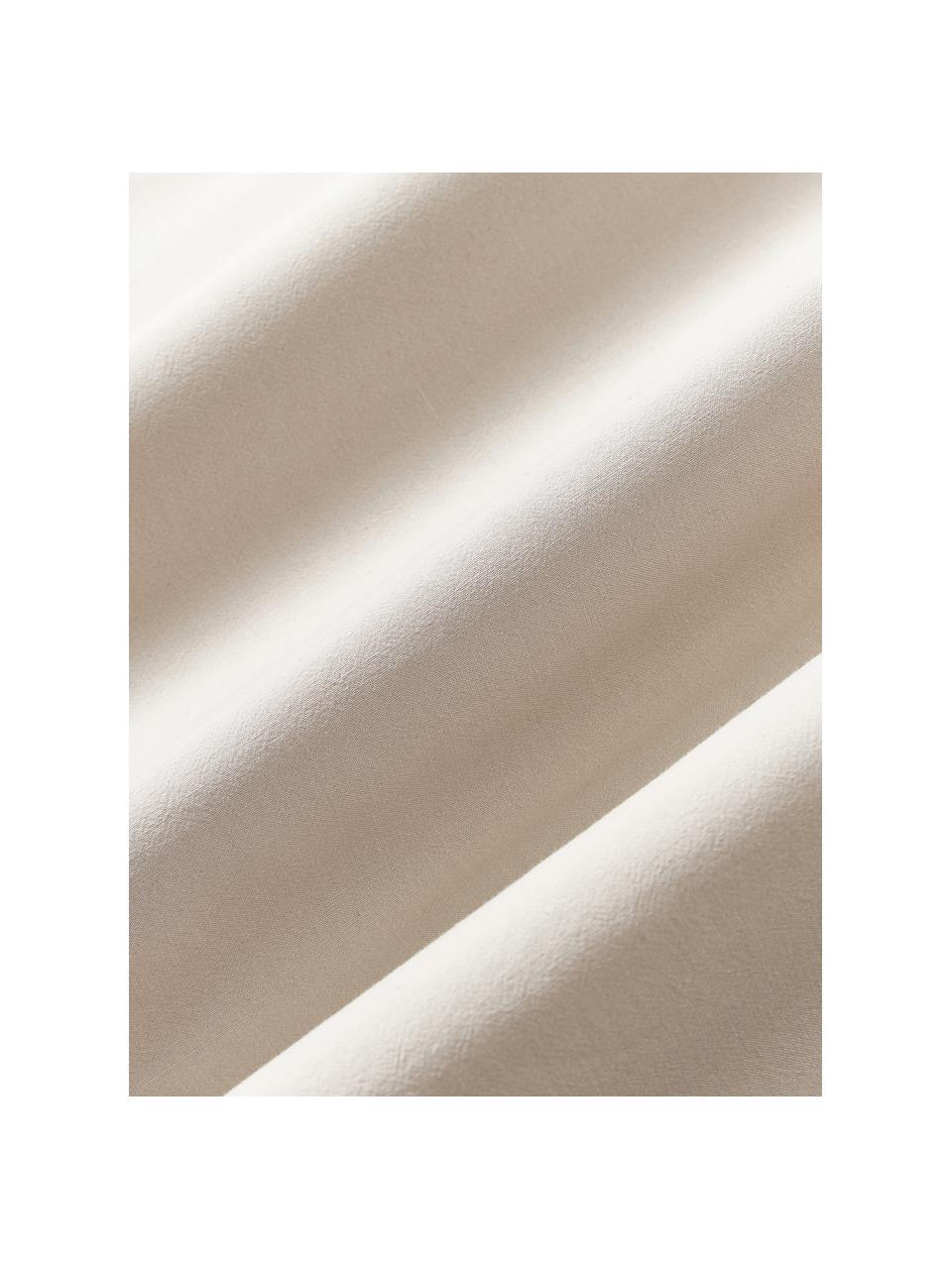 Gewaschener Baumwoll-Bettdeckenbezug Darlyn, 100 % Baumwolle
Fadendichte 150 TC, Standard Qualität

Bettwäsche aus Baumwolle fühlt sich auf der Haut angenehm weich an, nimmt Feuchtigkeit gut auf und eignet sich für Allergiker.

Durch ein besonderes Waschungsverfahren erhält der Stoff eine robuste, unregelmässige Stonewash-Optik. Ausserdem wird der Stoff dadurch weich und geschmeidig im Griff und erhält eine natürliche Knitter-Optik, die kein Bügeln erfordert und Gemütlichkeit ausstrahlt.

Das in diesem Produkt verwendete Material ist schadstoffgeprüft und zertifiziert nach STANDARD 100 by OEKO-TEX®, 4265CIT, CITEVE., Hellbeige, B 200 x L 200 cm