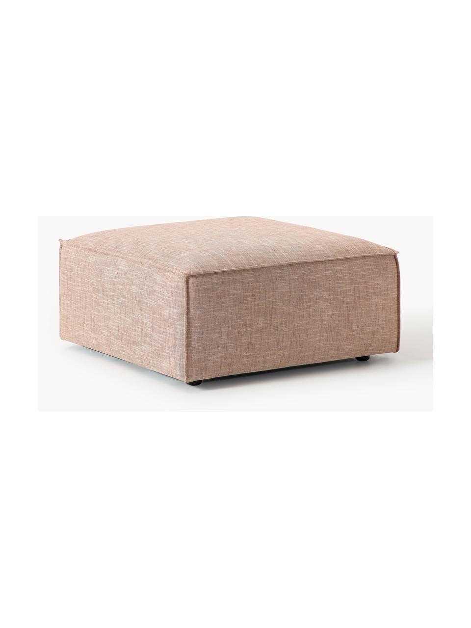 Sofa-Hocker Lennon aus Leinen-Mix, Bezug: 50 % Viskose, 25 % Leinen, Gestell: Fichtenholz, Sperrholz, m, Leinen-Mix Rostrot, B 88 x T 88 cm