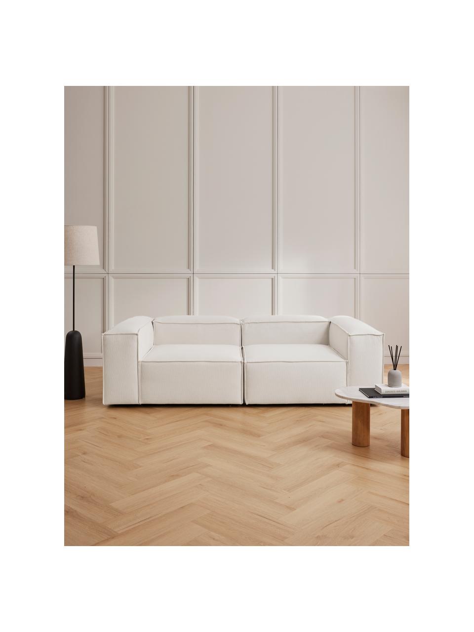 Sofa modułowa Lennon (3-osobowa), Tapicerka: 100% poliester Dzięki tka, Stelaż: lite drewno sosnowe z cer, Nogi: tworzywo sztuczne, Beżowa tkanina, S 238 x G 119 cm