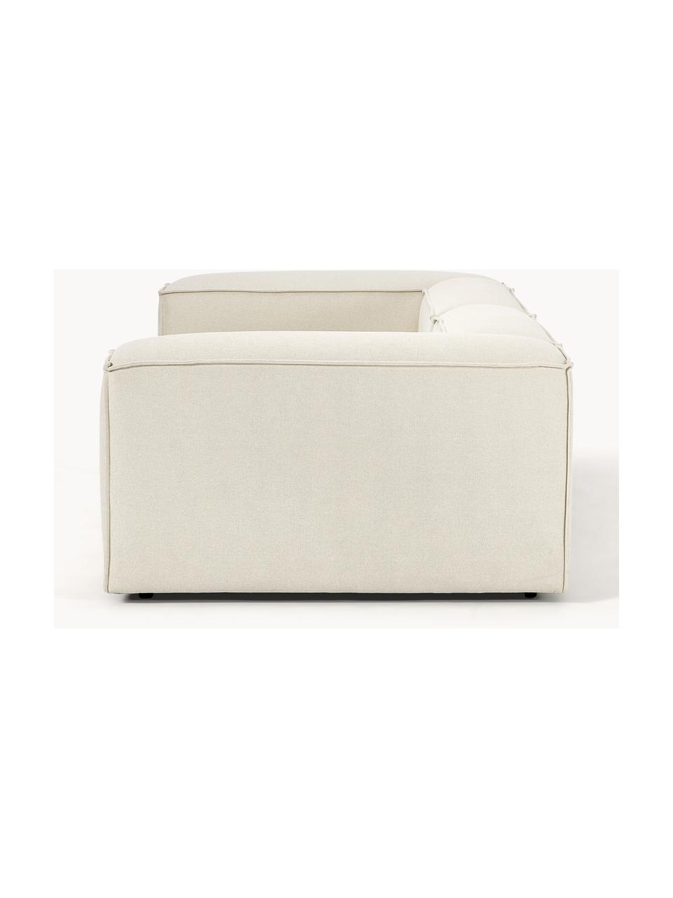 Modulares Sofa Lennon (3-Sitzer), Bezug: 100 % Polyester Der strap, Gestell: Massives Kiefernholz, Spe, Füße: Kunststoff Dieses Produkt, Webstoff Off White, B 238 x T 119 cm