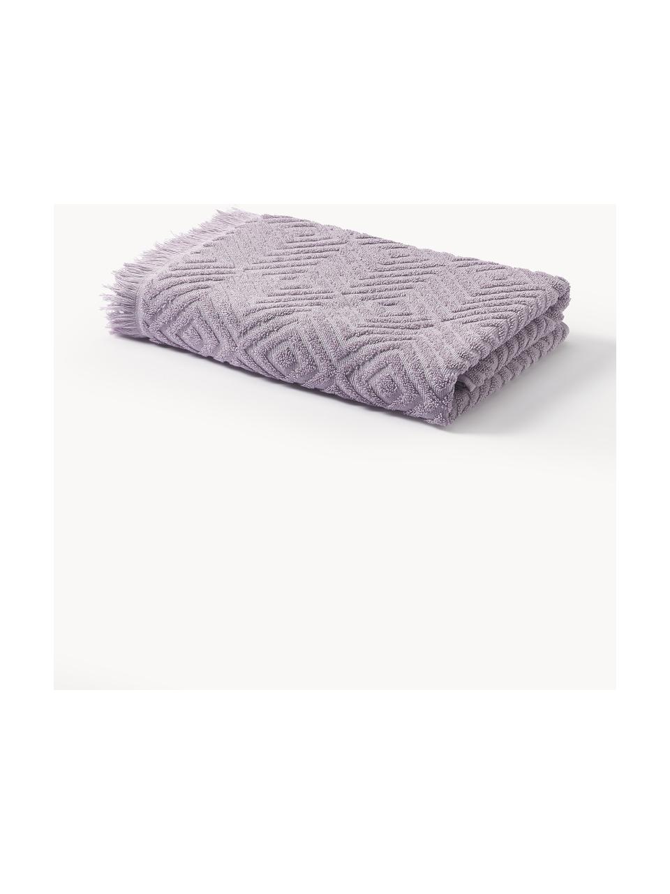 Asciugamano in varie misure con motivo in rilievo Jacqui, Lavanda, Asciugamano, Larg. 50 x Lung. 100 cm, 2 pz